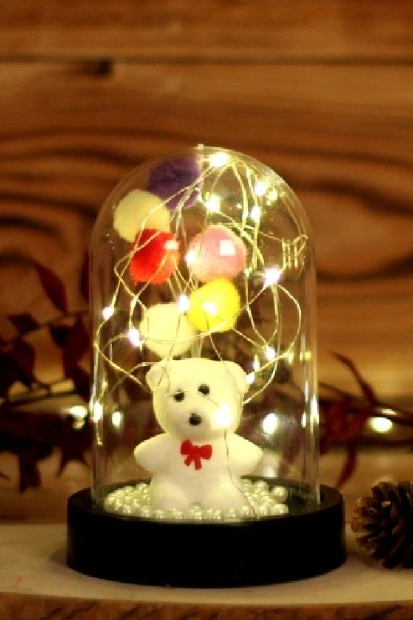 Led Işıklı Mini Ayıcık Fanus
