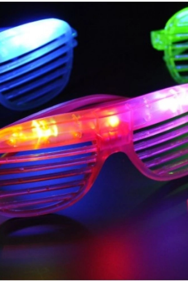 Led Işıklı Renkli Panjur Gözlük 12 Adet
