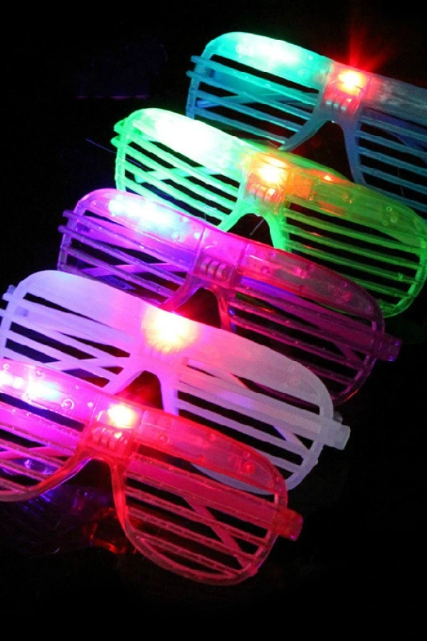 Led Işıklı Renkli Panjur Gözlük 12 Adet