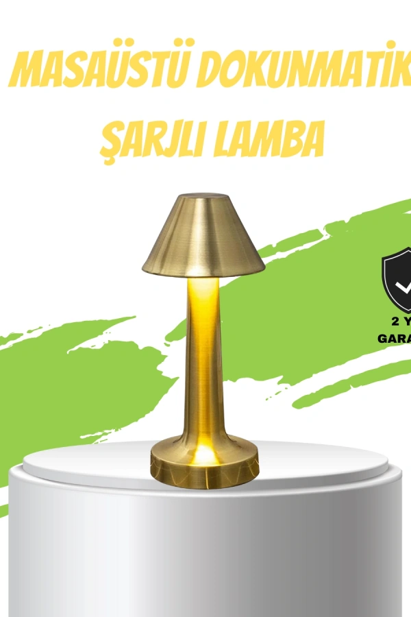 LED Masa Lambası 3 Renk Ayarlı Şarjlı Kablosuz Modern Tasarım
