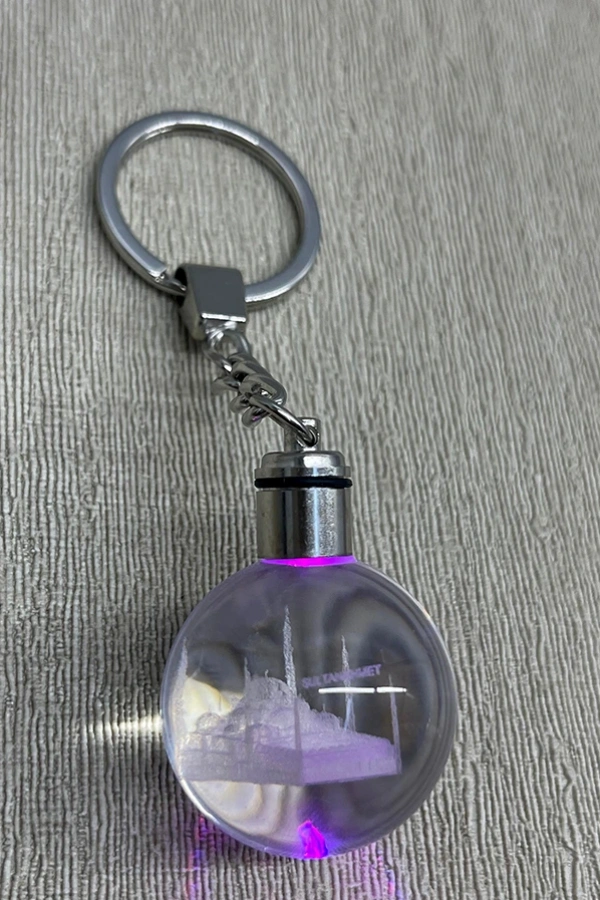 Ledli Sultanahmet Tasarımı Kristal Anahtarlık