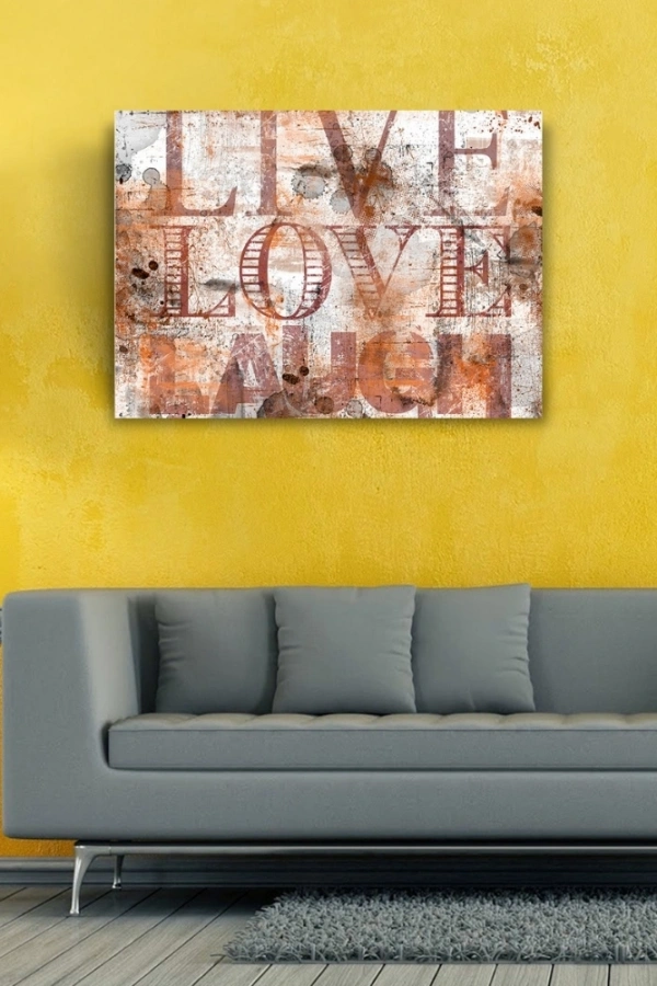 Live Love Poster Yağlıboya Kanvas Tablo 50 x 70