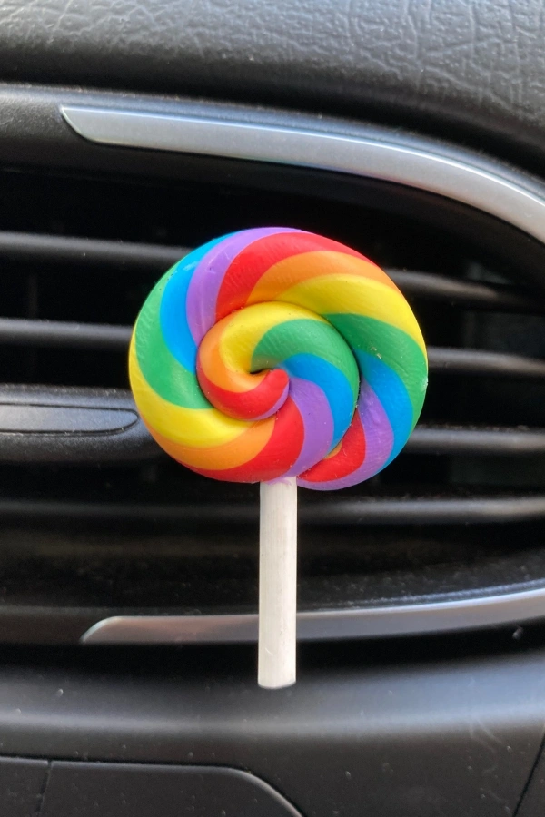 Lolipop Şeker Figürlü Klima Havalandırma Izgara Süsü Klips Oto Kokusu Mavi Kırmızı