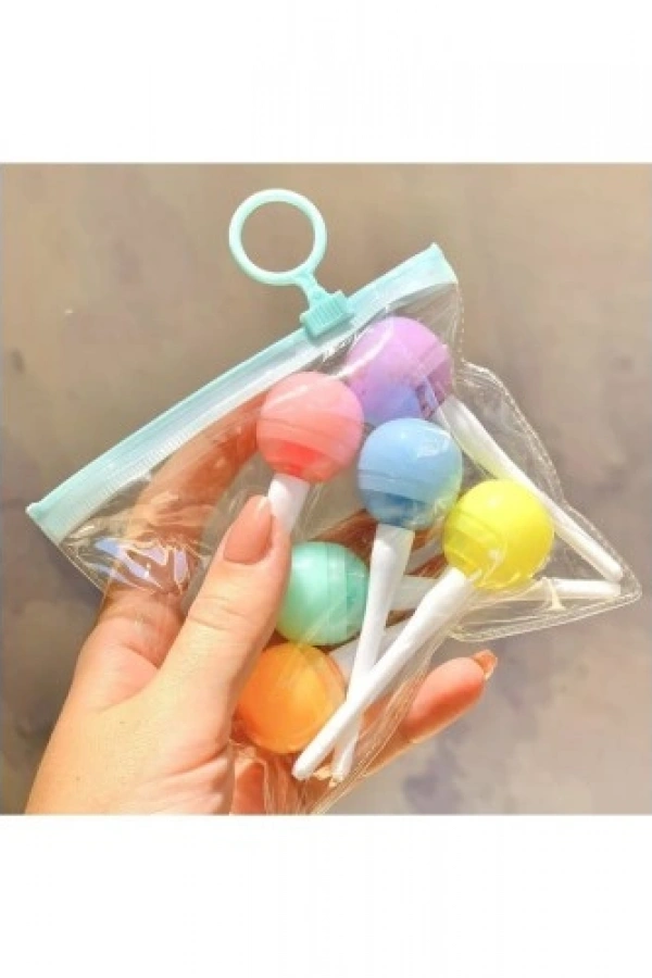 Lolipop Tasarımlı Fosforlu Kalem Seti