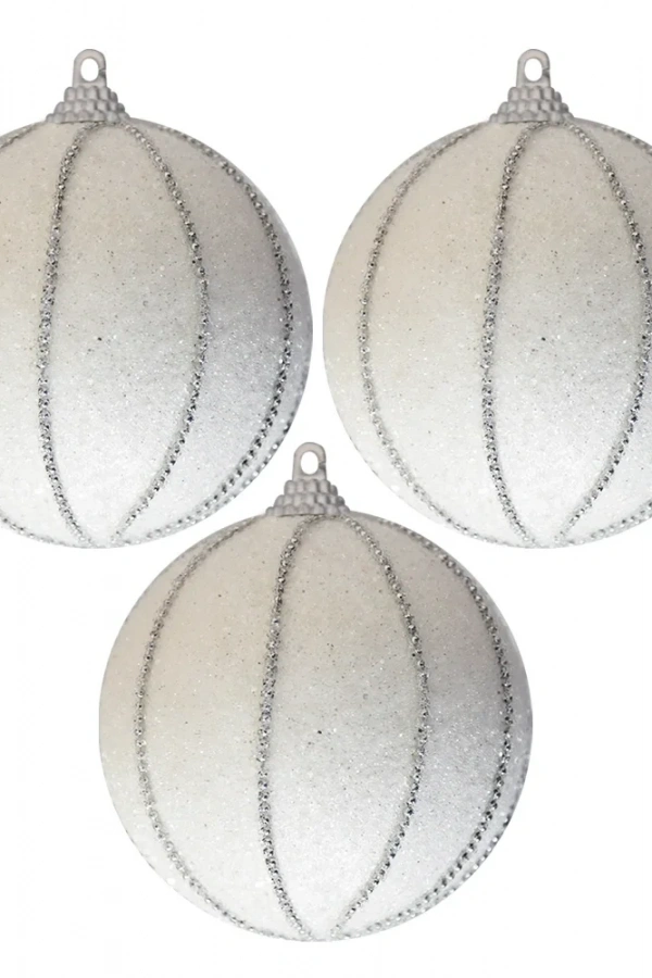 Lüks Ağaç Süsleri 3lü - 8cm - Beyaz Model 1