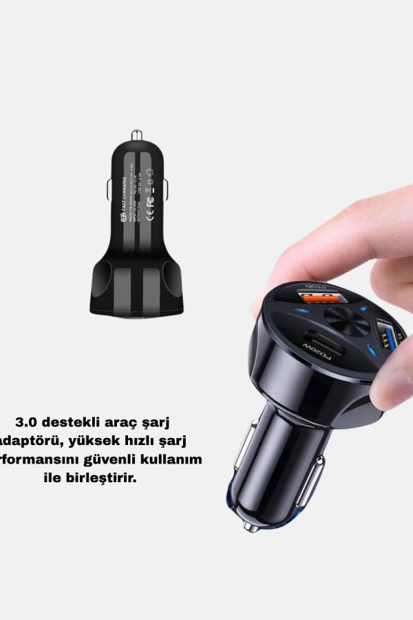 Manyetik Araç Telefon Tutucu ve Hızlı Şarj Adaptörü 2’li Set