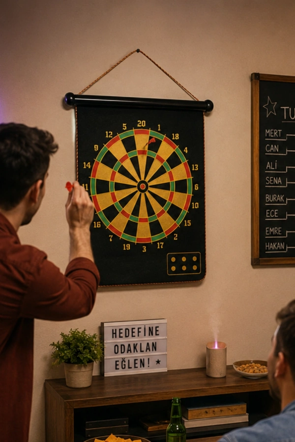 Manyetik Dart Oyunu Katlanabilir Güvenli Dart Seti 6 Ok Hediyeli