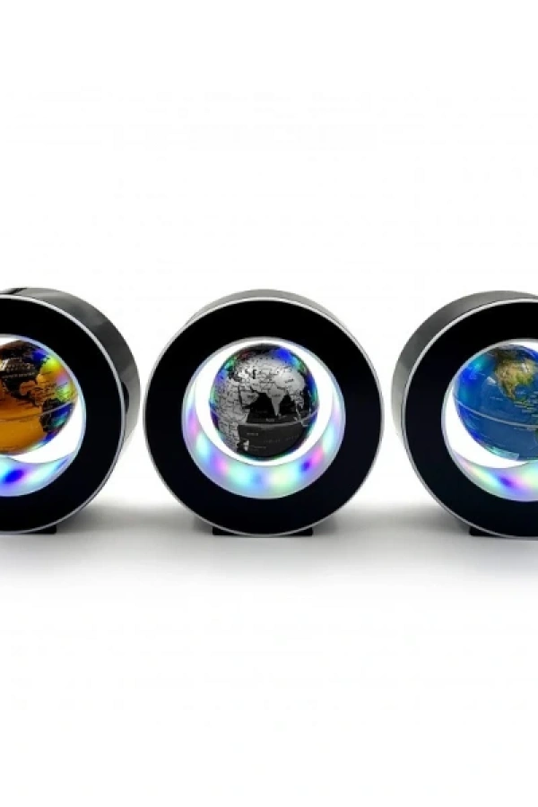 Manyetik Siyah Model Yuvarlak Ledli Dünya Küre