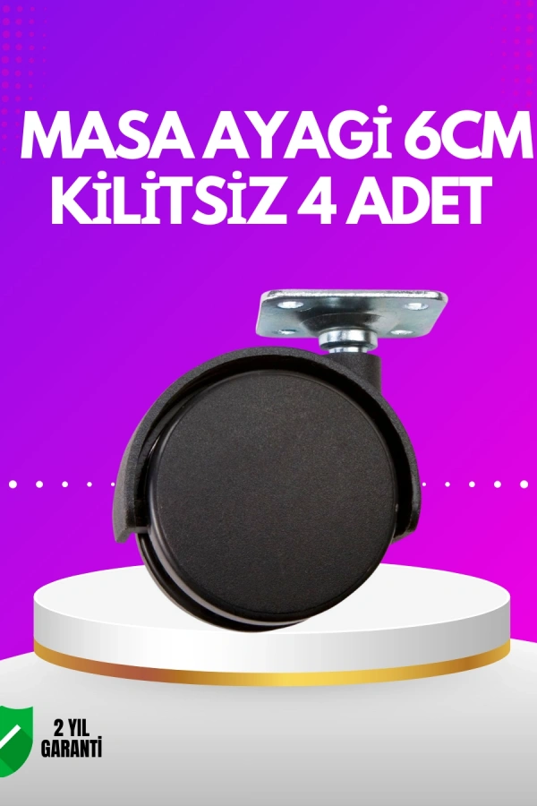 Masa ve Koltuk İçin Kilitsiz Tekerlek Seti 6 cm