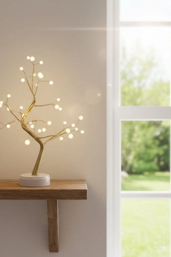 Masaüstü Boncuklu Şarjlı Ağaç Lamba