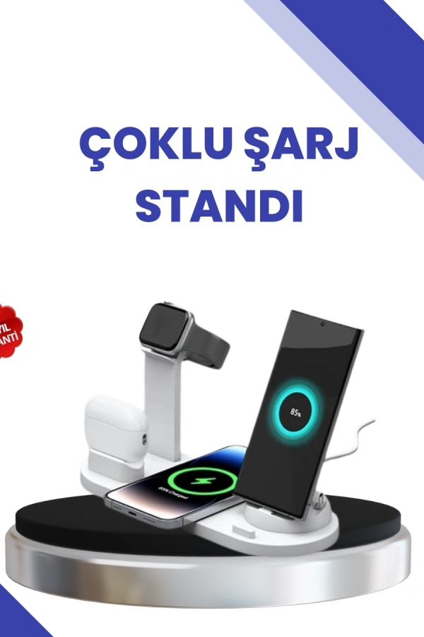 Masaüstü Düzenleyici 4’ü 1 Arada Kablosuz Şarj Aksesuarı