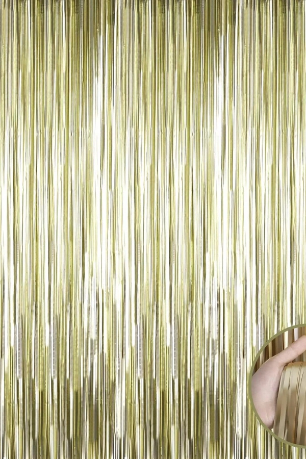 Mat Altın Püsküllü Kapı Perdesi