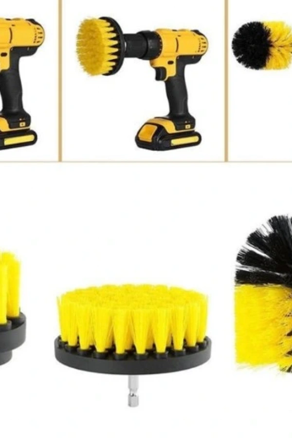 Matkap Ucuna Takılan 3lü Fırça  Temizlik Seti