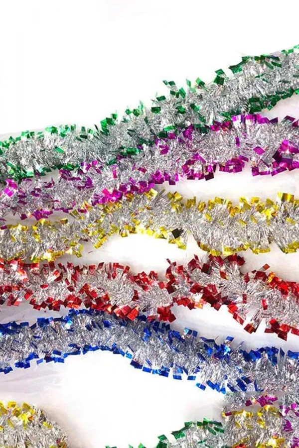 Mavi Gümüş Garland Çift Renk Sim Süs