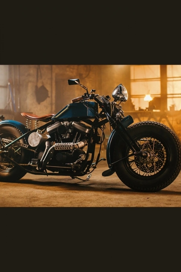 Mavi Harley - Davidson Kanvas Tablo 60 x 120