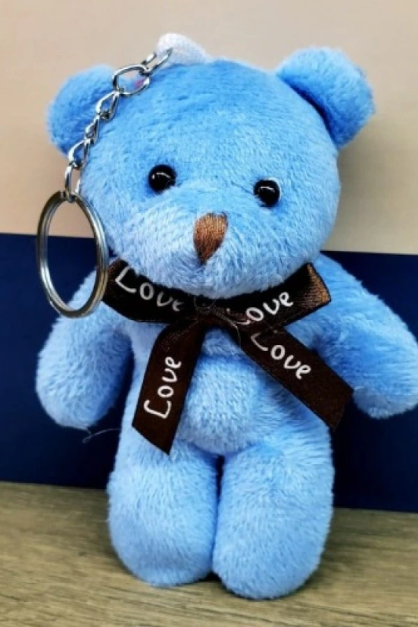 Mavi Peluş Ayıcık Anahtarlık