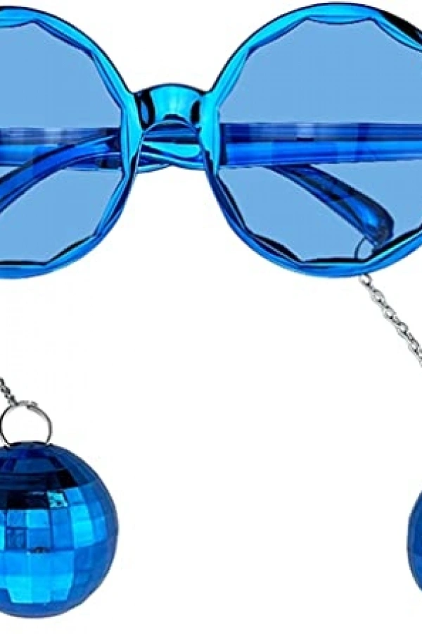 Mavi Renk Disko Toplu Küpeli Parlak Yılbaşı Parti Gözlüğü