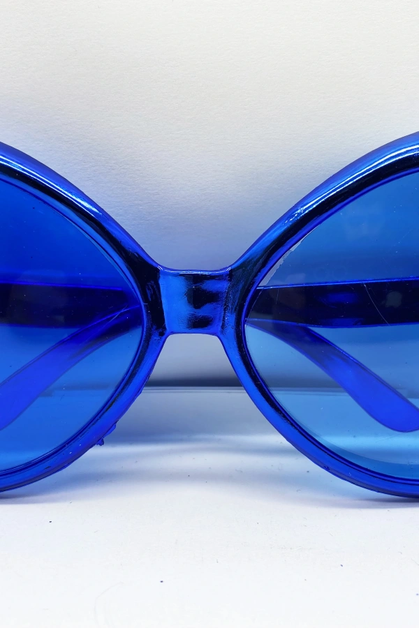 Mavi Renk Yeşilçam Nostalji 80li Yıllar 90lı Yıllar Parti Gözlüğü 7x16 cm