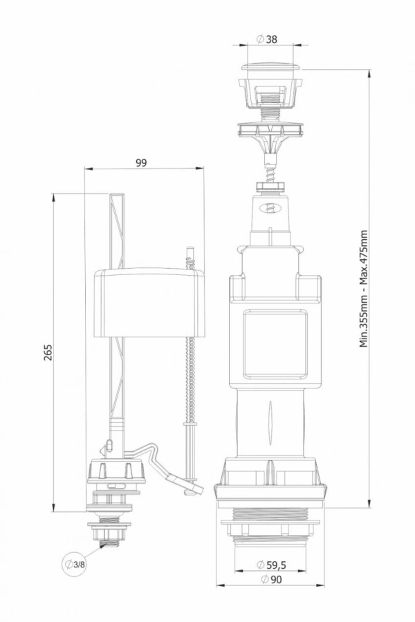 Mega 3008 Basmalı Rezarvuar İç Takımı