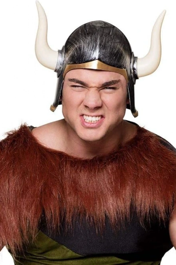 Mega Boynuzlu Viking Ivar Kaskı Eskitilmiş Desen Gümüş Renk