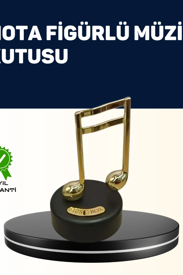 Melodious Music Altın Nota Figürlü Müzik Kutusu