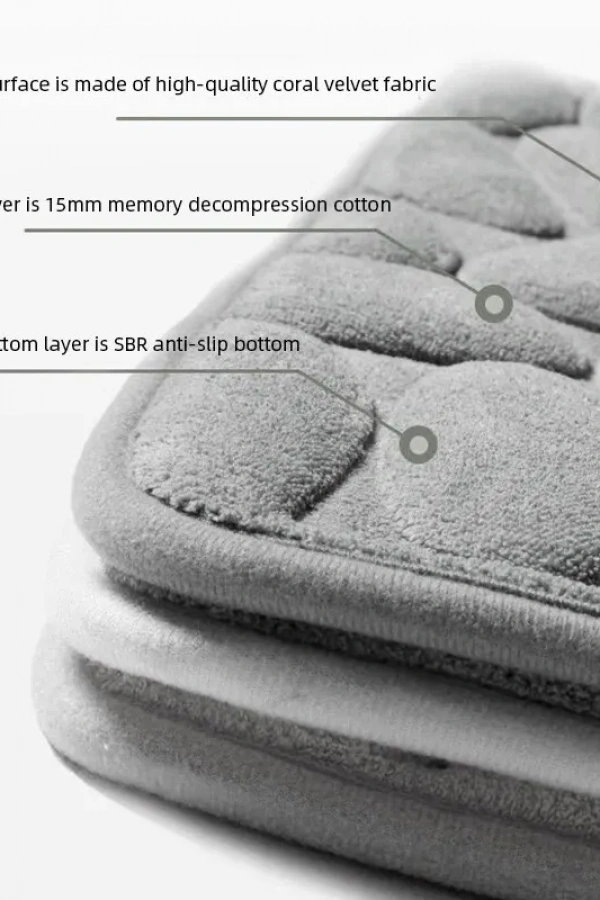 Memory Kaydırmaz Banyo Paspası Gri