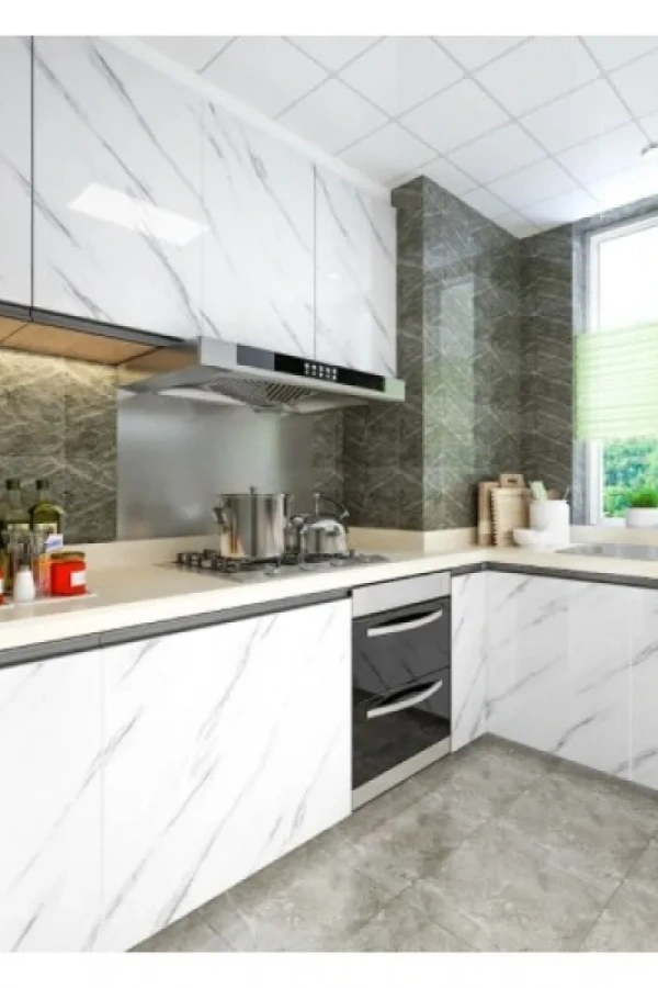 Mermer Desenli Yapışkanlı Tezgah Folyosu 5 mt.