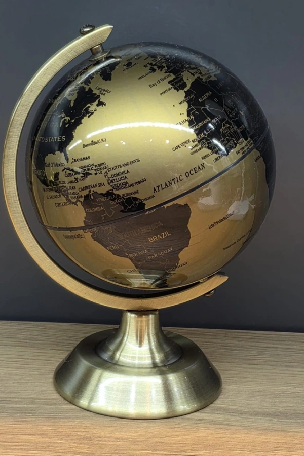 Metal Ayaklı Gold Dünya Küresi