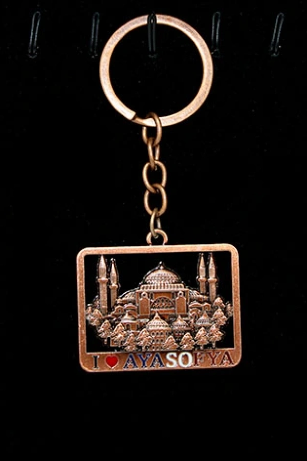 Metal Ayasofya Anahtarlık Kare Tasarım
