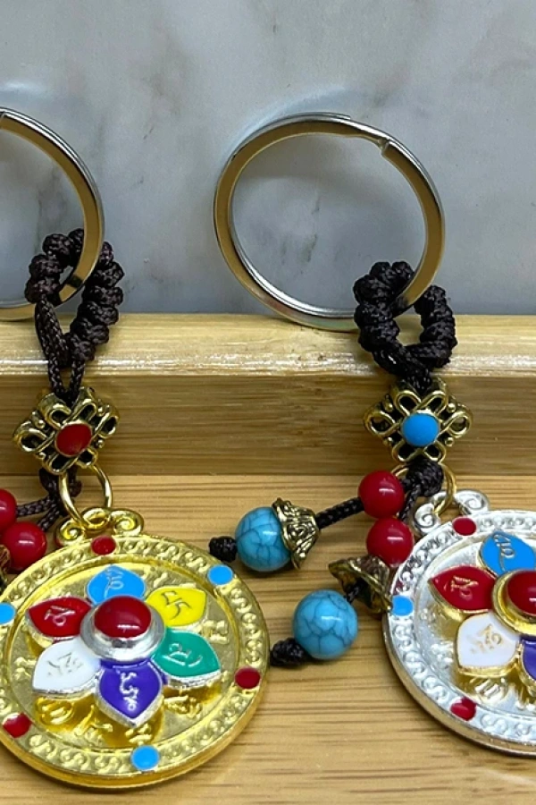 Metal Lotus Tılsımlı Şans Anahtarlık