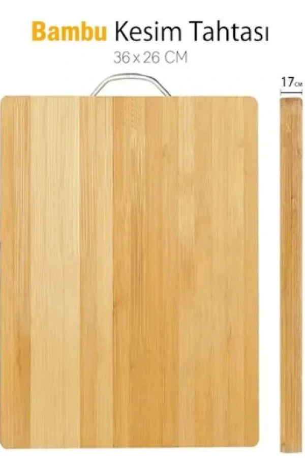 Metal Saplı Bambu Kesim Panosu