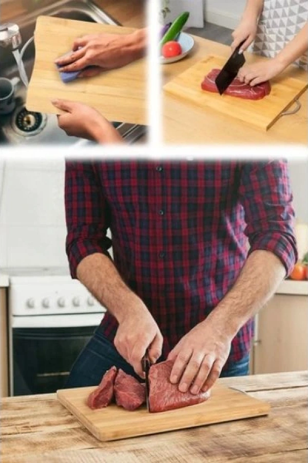 Metal Saplı Bambu Kesim Panosu