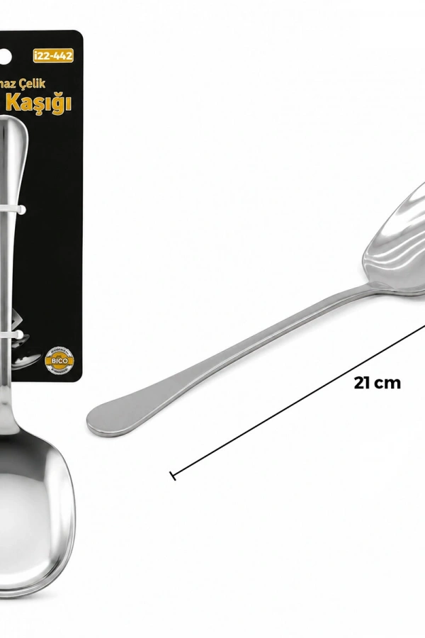 Metal Servis Kaşığı - 21 cm - Krom Renk