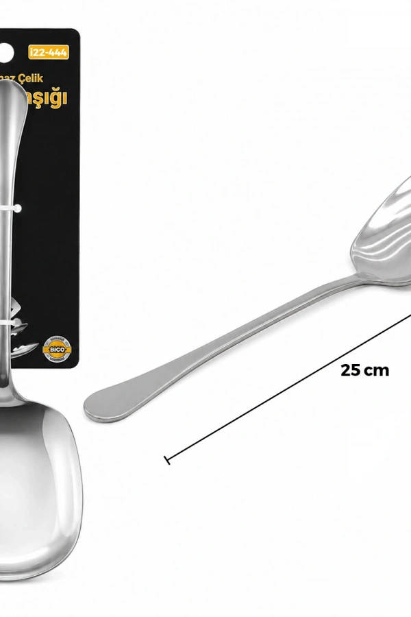 Metal Servis Kaşığı - 25 cm - Krom Renk