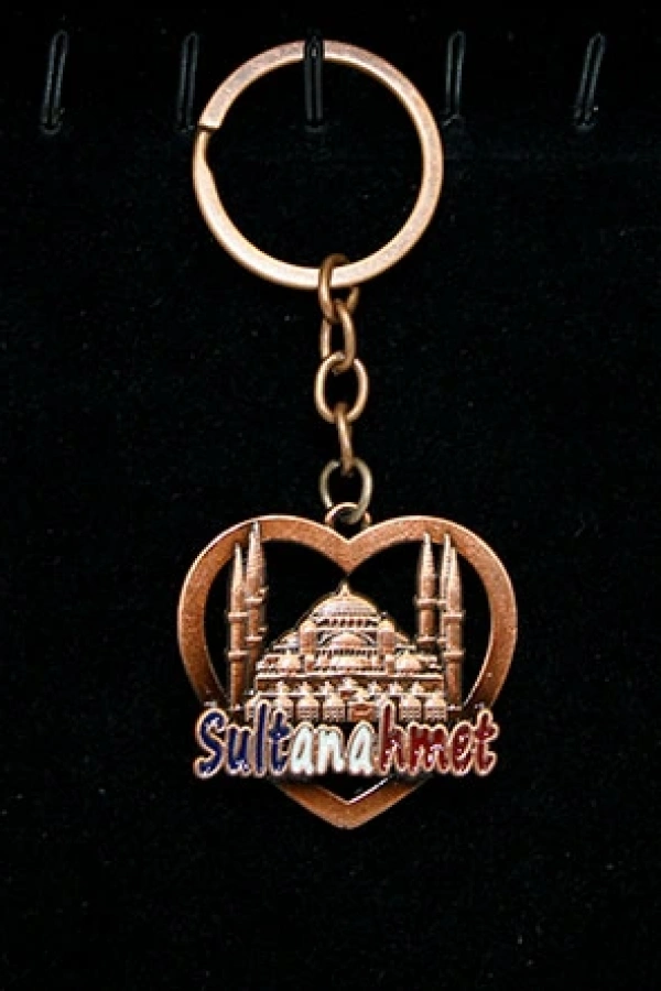 Metal Sultanahmet Anahtarlık Kalp Tasarım
