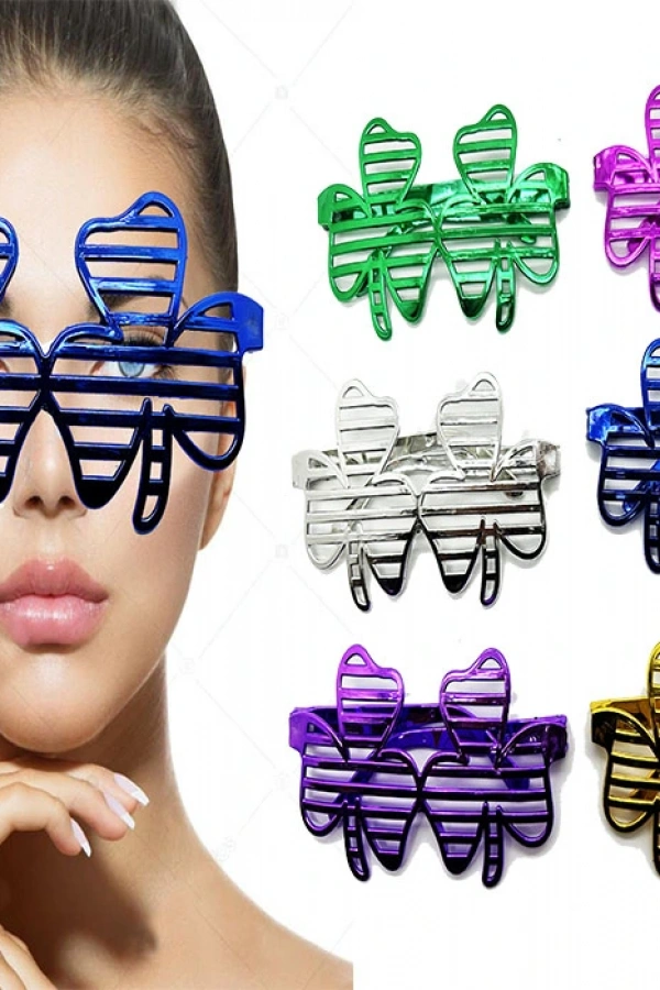 Metalize Parlak Yaprak Panjur Parti Gözlüğü