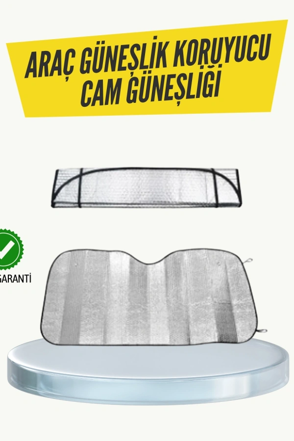 Metalize Reflektörlü Katlanabilir Araç Güneşliği – Yüksek Performanslı Isı ve UV Koruması