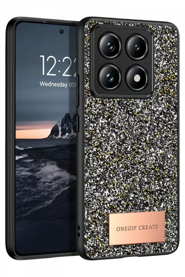 Mi 14T Pro Bright Simli Kapak - Gümüş