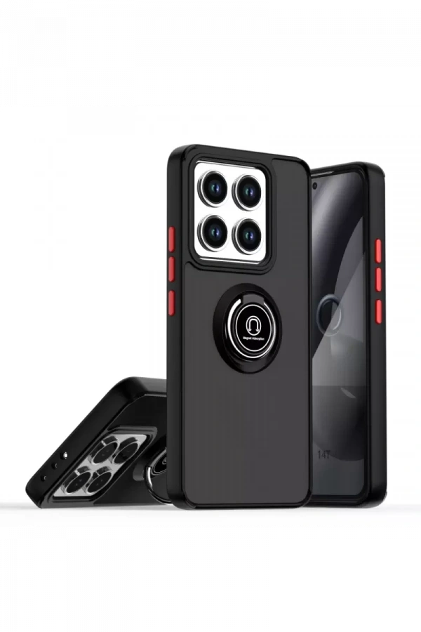 Mi 15 Pro Kılıf Montreal Yüzüklü Silikon Kapak - Siyah
