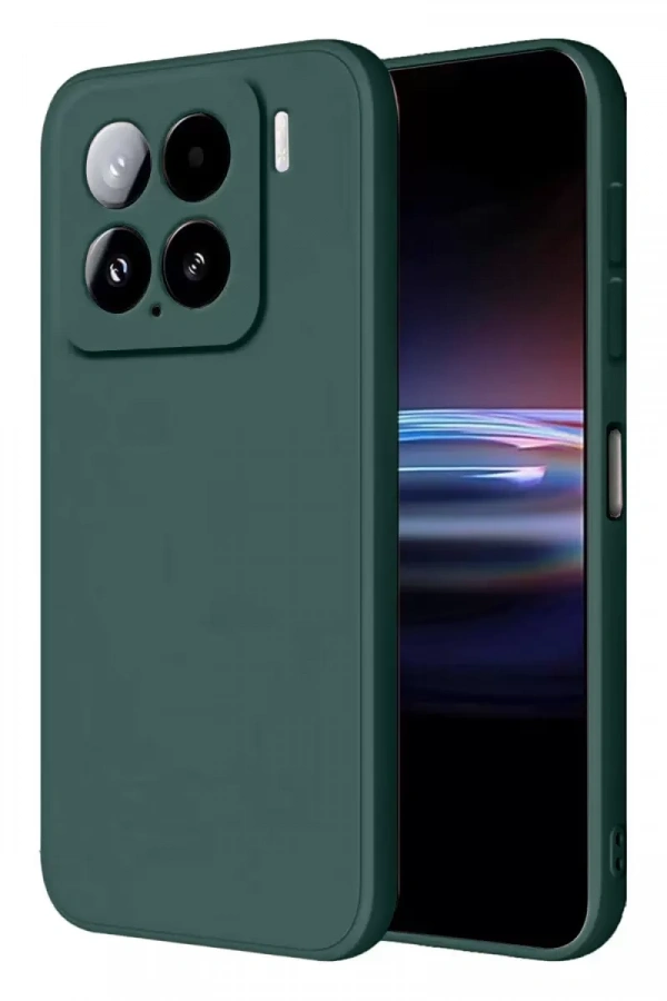 Mi 15 Pro Kılıf Nano içi Kadife Silikon - Koyu Yeşil