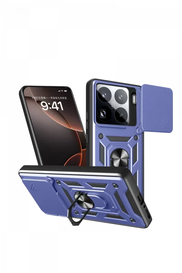 Mi 15 Pro Kılıf Pars Lens Yüzüklü Silikon - Lacivert