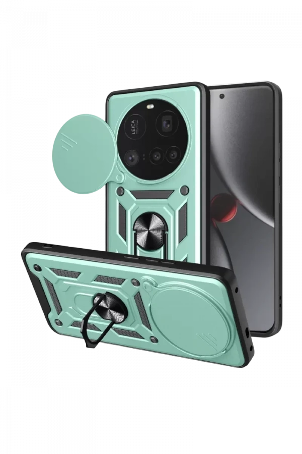 Mi 15 Ultra Kılıf Pars Lens Yüzüklü Silikon - Yeşil