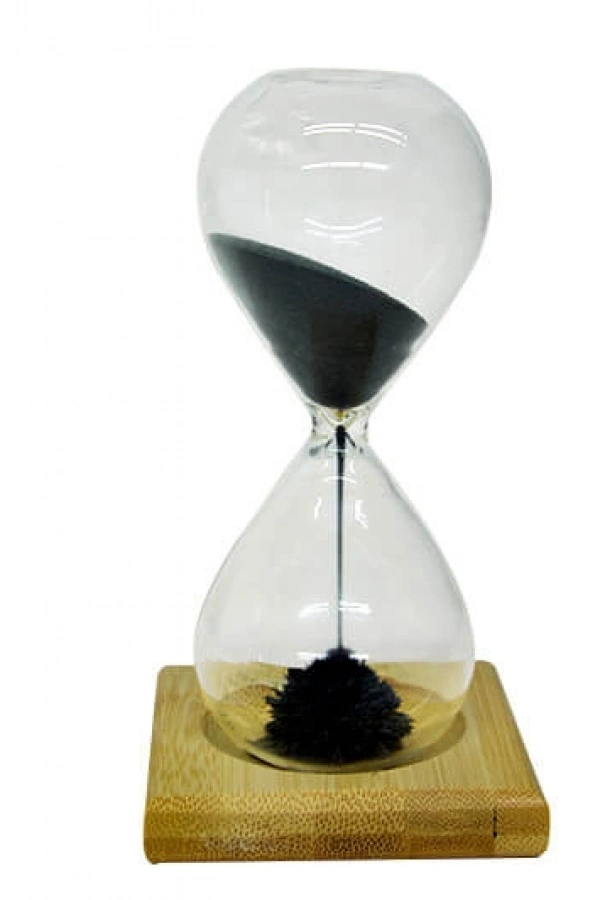 Mıknatıslı Manyetik Kum Saati Ahşap Standlı