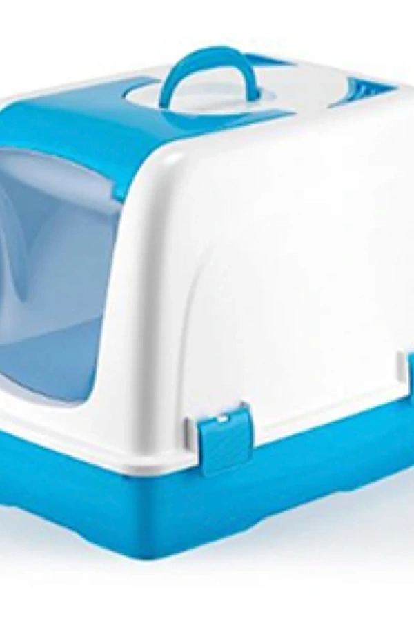 Mikopet Küçük Kapalı Kedi Tuvaleti Mavi