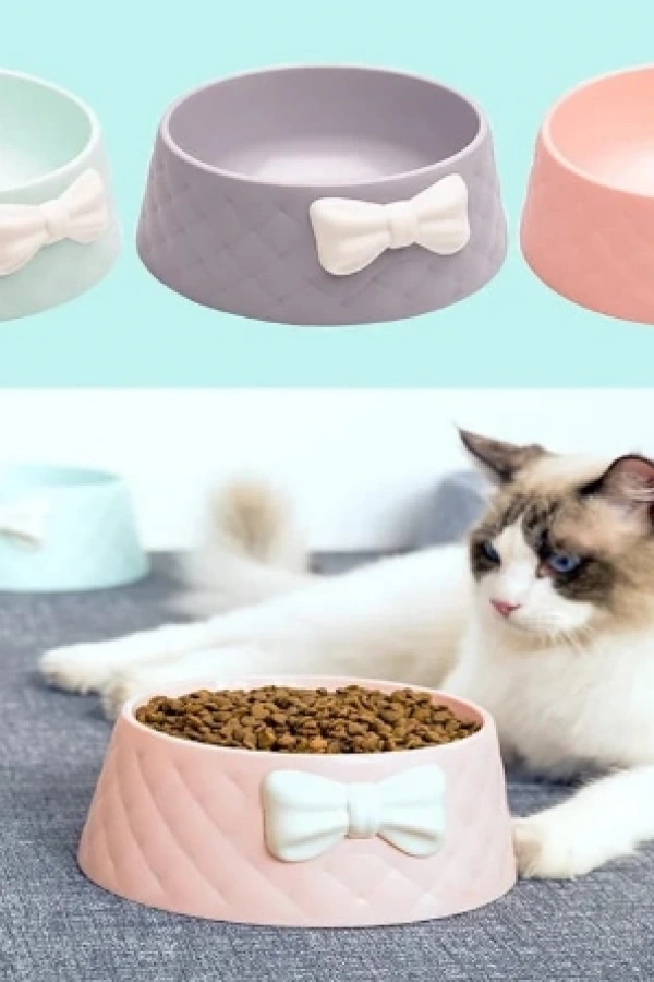 Mikopet Şık Desenli Fiyonklu Mama Kabı