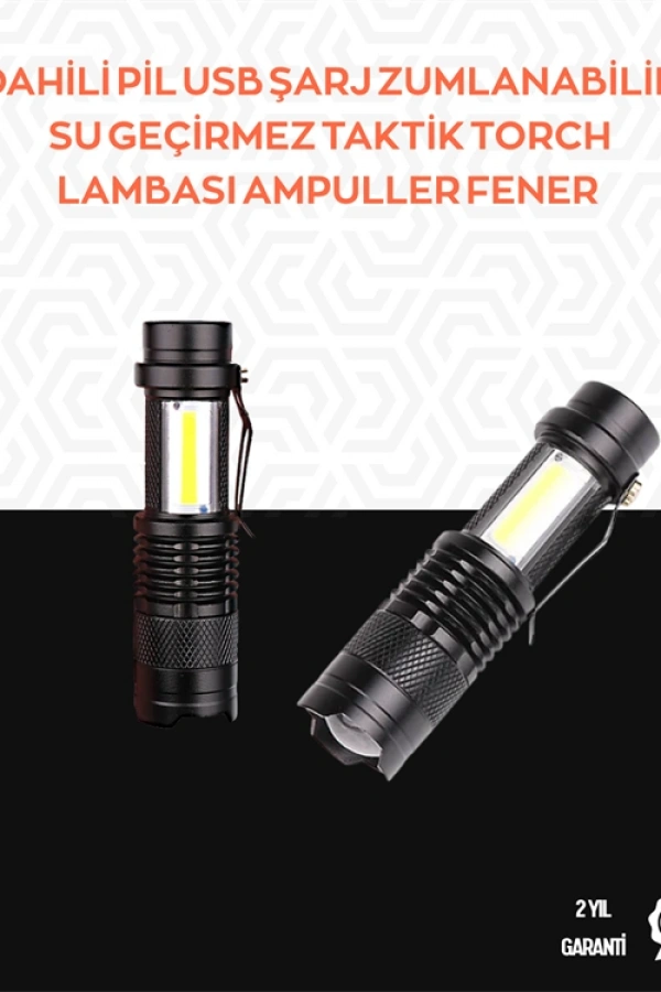 Mini Boy LED El Feneri - 2000 Lümen, Su Geçirmez Tasarım