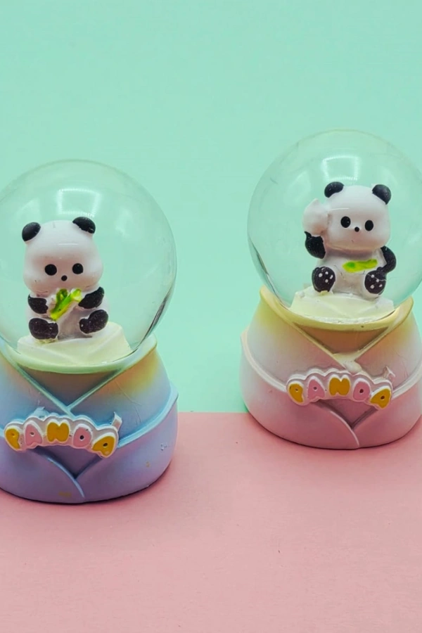 Mini Boy Sevimli Panda Tasarımlı Işıklı Kar Küresi