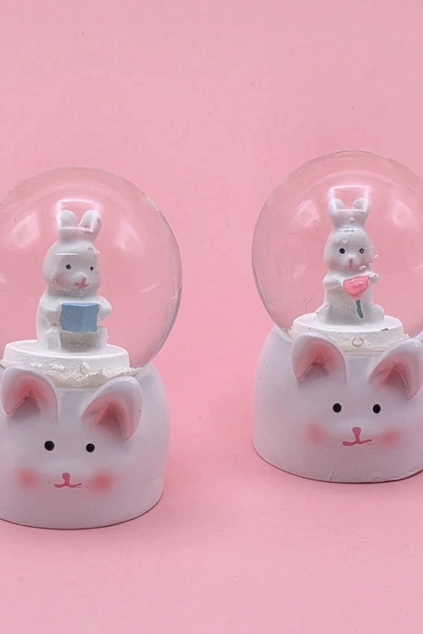 Mini Boy Tavşan Tasarımlı Işıklı Kar Küresi