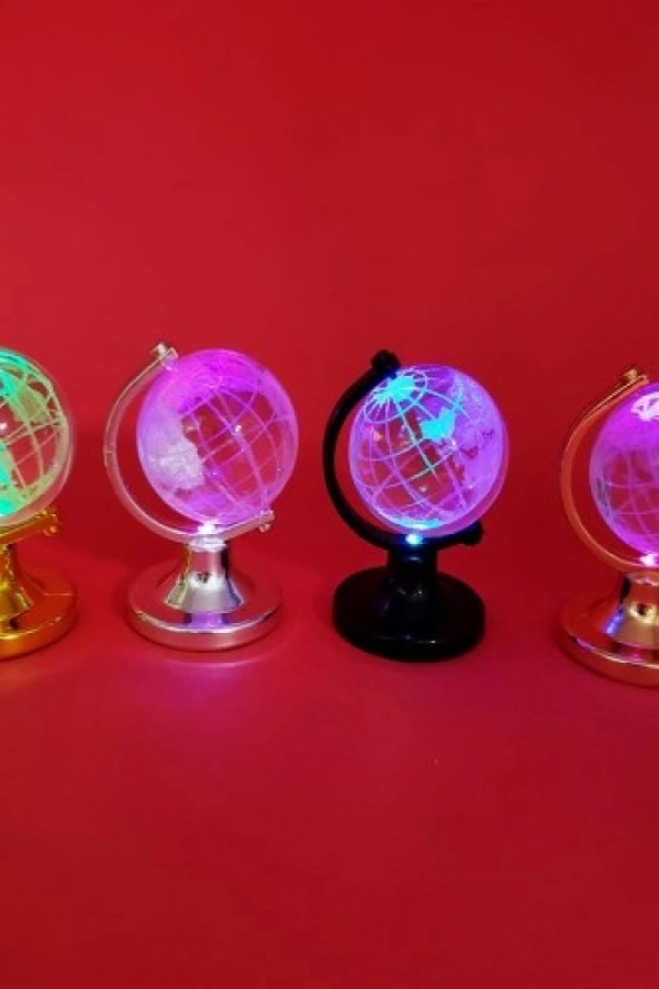 Mini Işıklı Cam Kristal Dünya