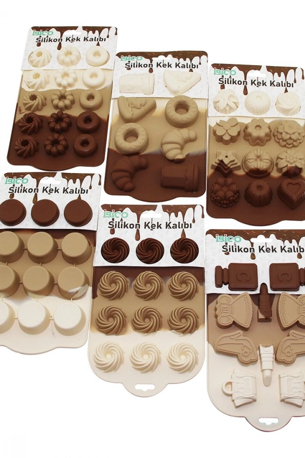 Mini Muffin Kek Kalıbı - Silikon - Karışık Model